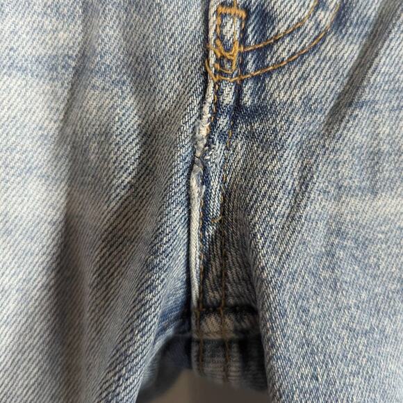 RE/DONE 90s High Rise Ankle Crop Distressed Button Fly Jeans 28 Women's Preowned - Picture 5 of 10